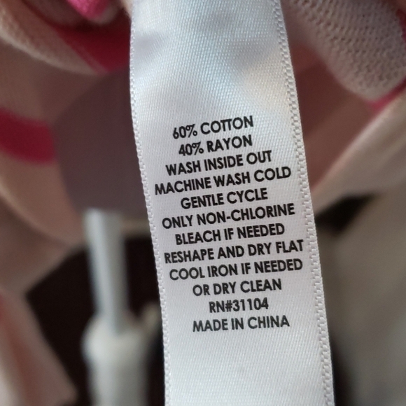 CROWN & Ivy Pink Striped Long Sleeve Sweater Nwt - Picture 6 of 8